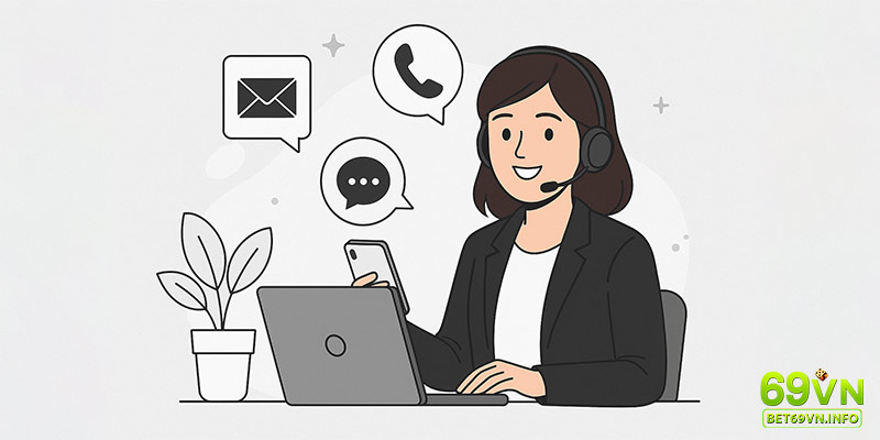 Gọi hotline 69VN để xử lý lỗi khẩn cấp như khóa tài khoản, rút tiền lỗi.